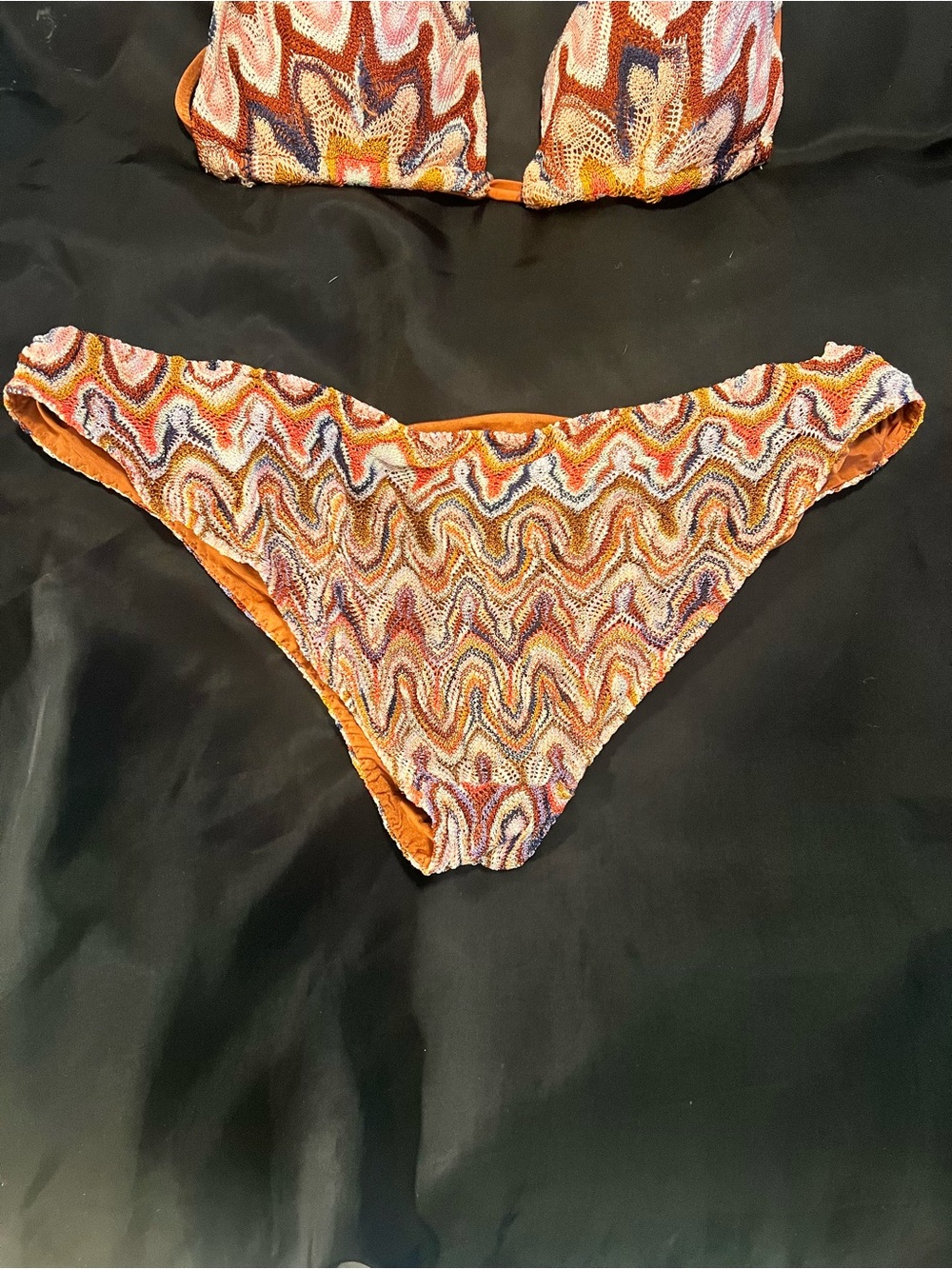Missoni Orange Multi Wave Print Triangle Bikini - Picture 5 of 10